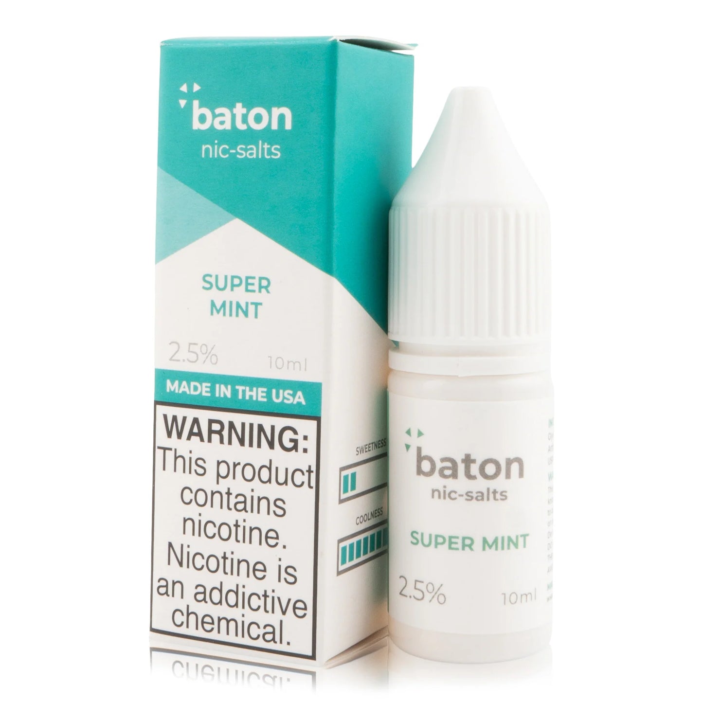Baton Nicotine Salt E-Liquid 10ML 2.5% - ๐ฟ Super Mint