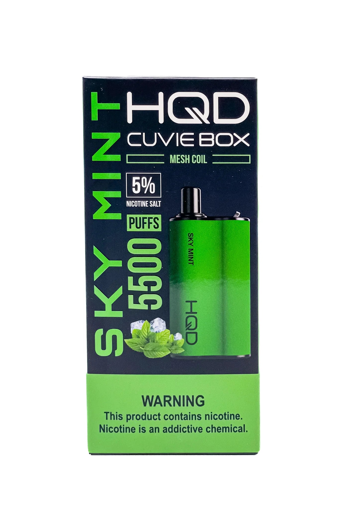 HQD Cuvie Box 5,500 Puffs - πΏ Sky Mint