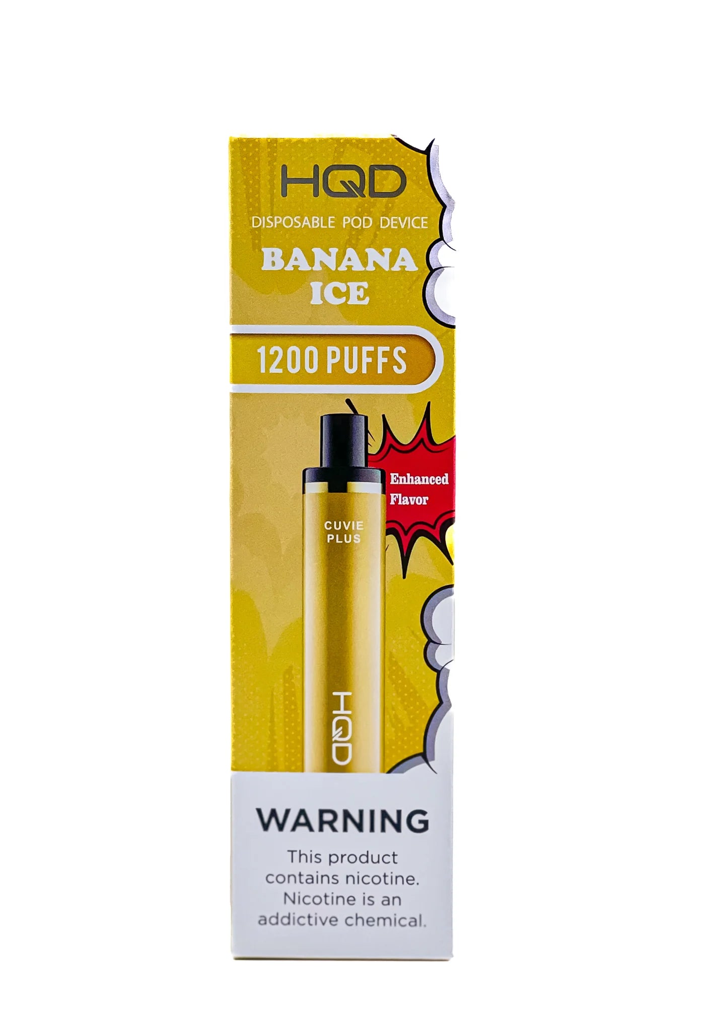 HQD Cuvie Plus 1,200 Puffs - π Banana Ice