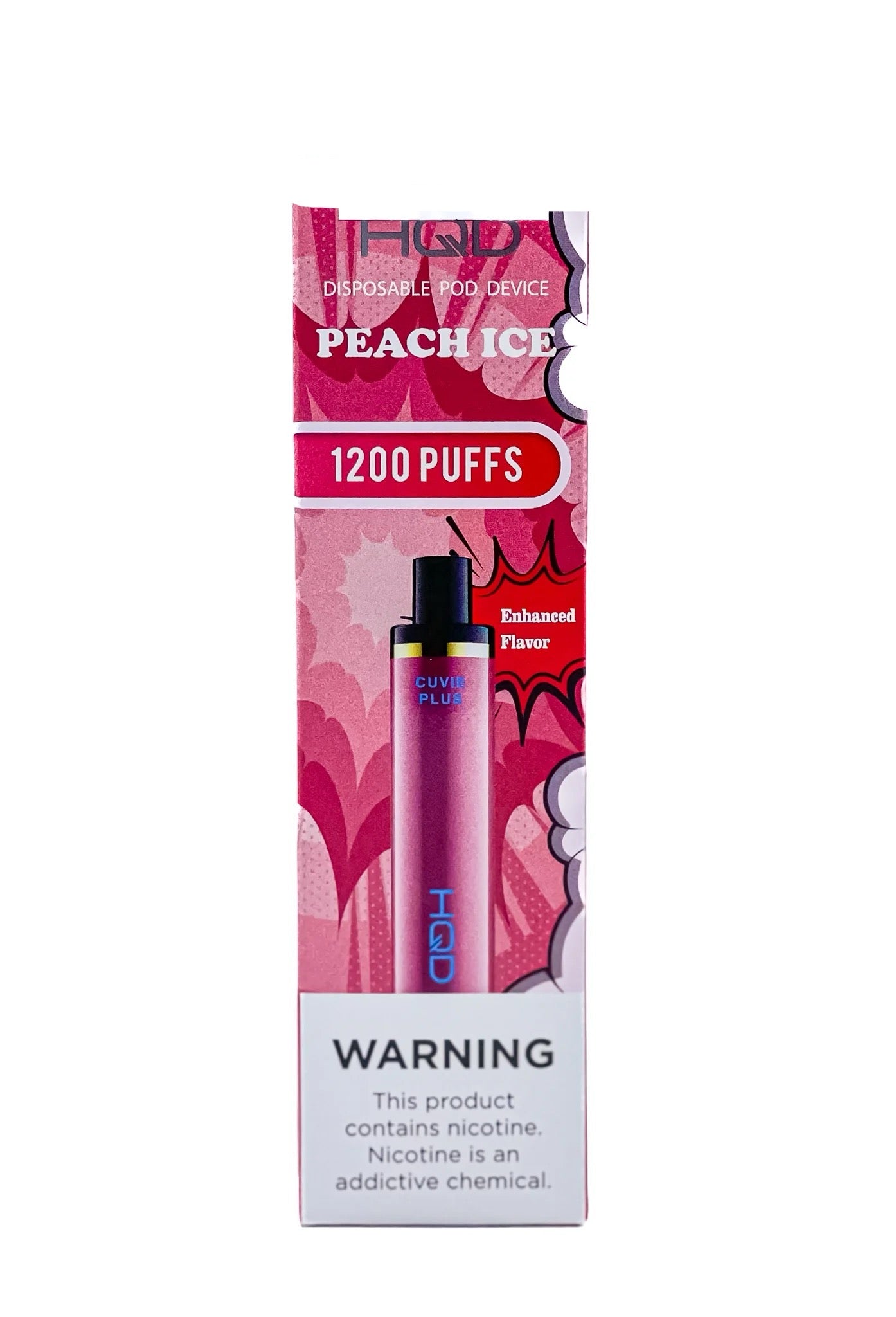 HQD Cuvie Plus 1,200 Puffs - π Peach Ice