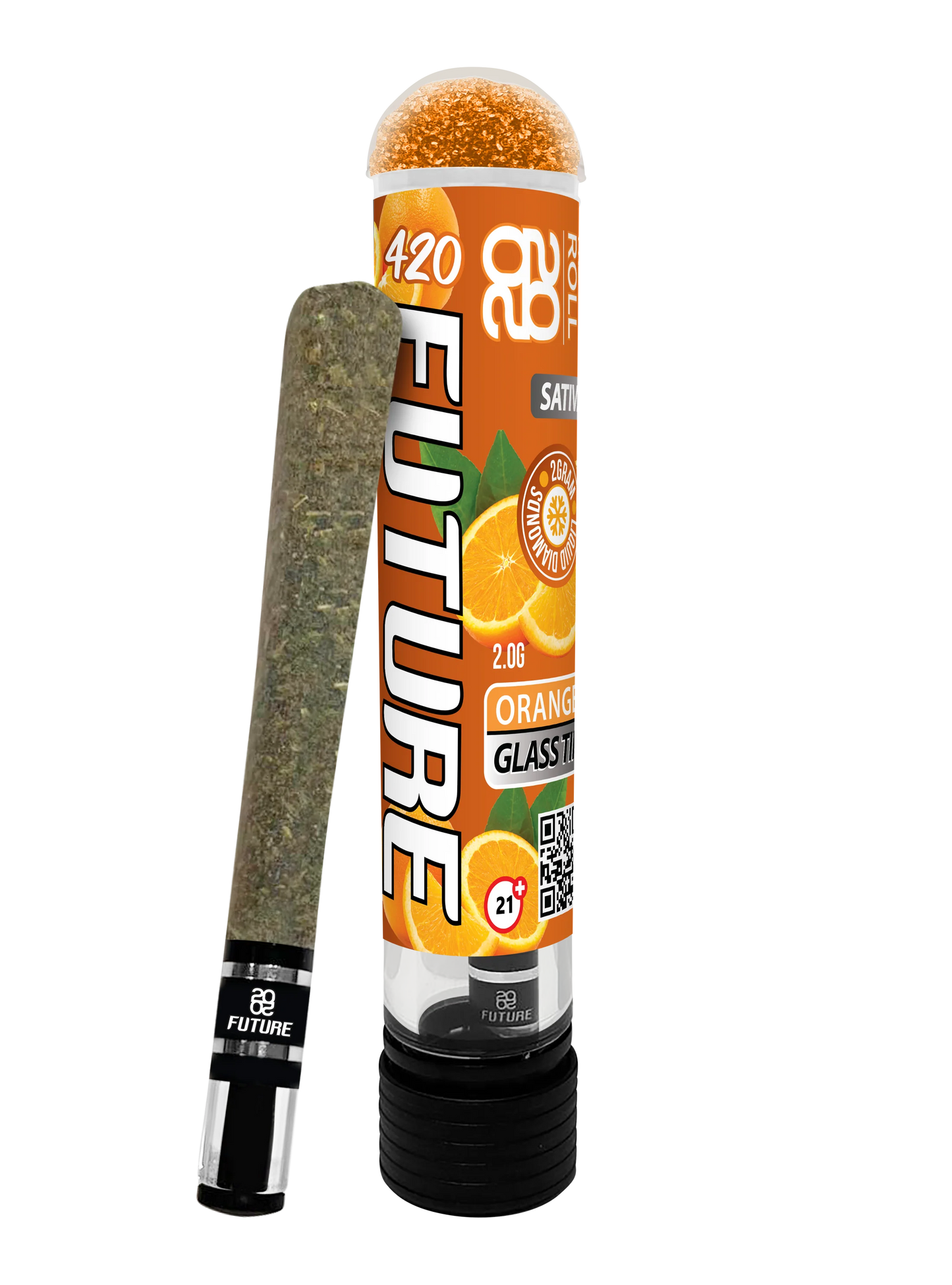 420Future - Orange (Sativa) 2G Pre-Roll with Glass Tip and GummyCap