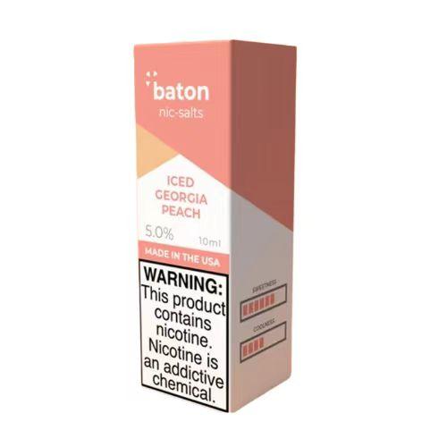 Baton Nicotine Salt E-Liquid 10ML 5% - 🍑 Iced Georgia Peach