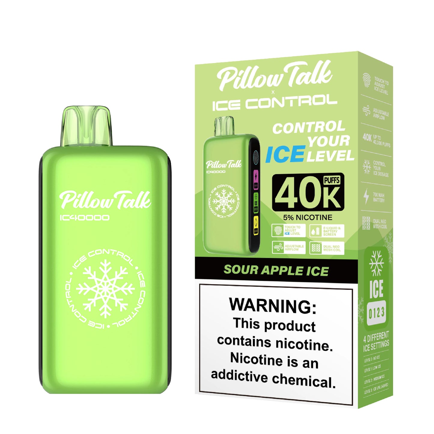 Pillow Talk 40,000 Puffs - Sour Apple Ice 🍏❄️