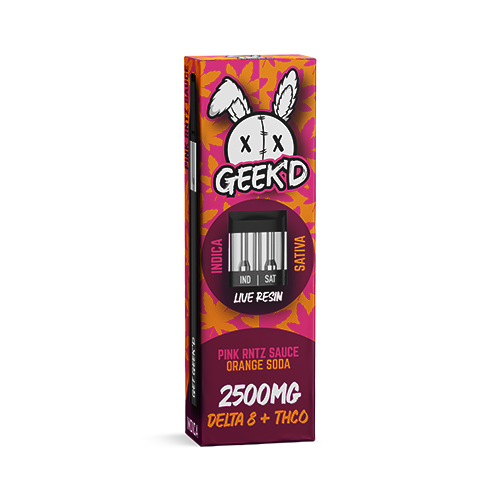 Geek'd 2500mg Pink Rntz Sauce Orange Soda Delta8+phc+thcjd