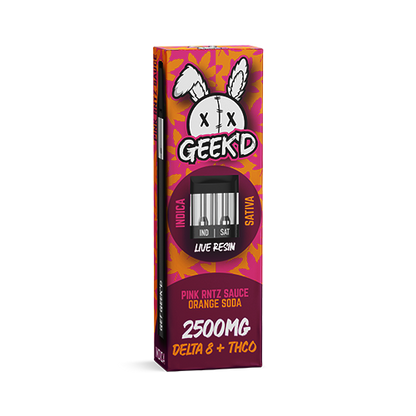 Geek'd 2500mg Pink Rntz Sauce Orange Soda Delta8+phc+thcjd