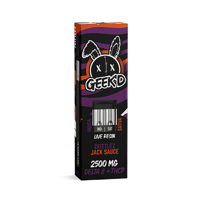 Geek'd 2500mg Zkittlez Jack Sauce Delta8+phc+thcp