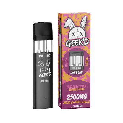 Geek'd 2500mg Pink Rntz Sauce Orange Soda Delta8+phc+thcjd